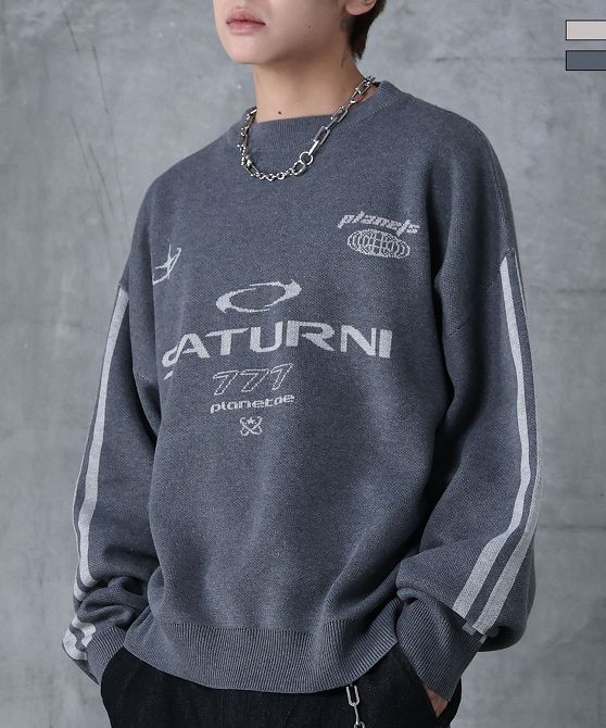 Confirm コンファーム ブロークコア Y2K フロントグラフィック ジャガードニットプルオーバー ユニセックス メンズ レディース おしゃれ かっこいい ブランド