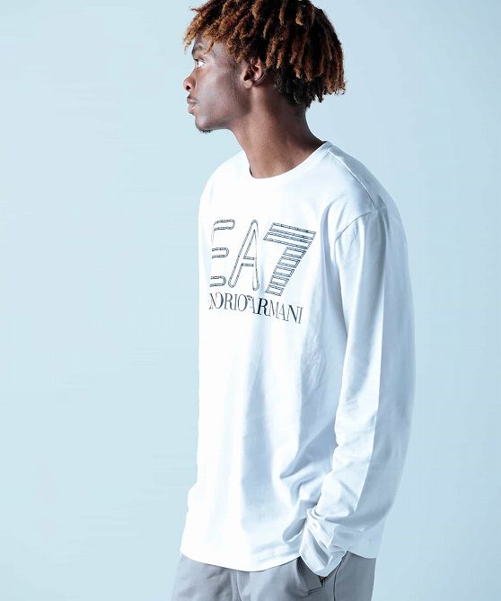 EA7 イーエーセブン TRAIN LOGO SERIES M OVERSIZE LOGOLS TEE CO/ロングTシャツ/ロゴ/長袖/クルーネック メンズ おしゃれ かっこいい ブランド