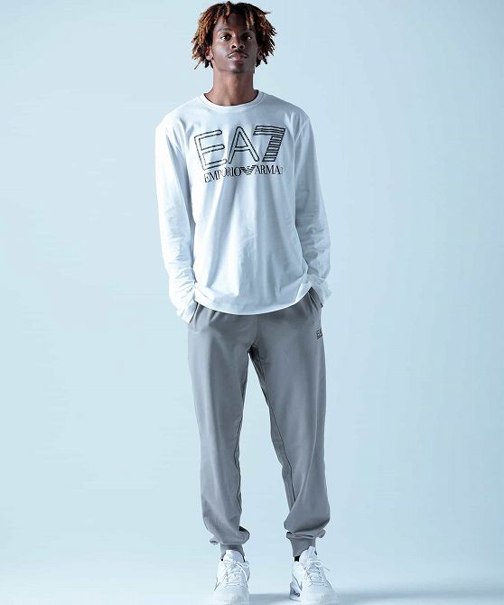 EA7 イーエーセブン TRAIN LOGO SERIES M OVERSIZE LOGOLS TEE CO/ロングTシャツ/ロゴ/長袖/クルーネック メンズ おしゃれ かっこいい ブランド