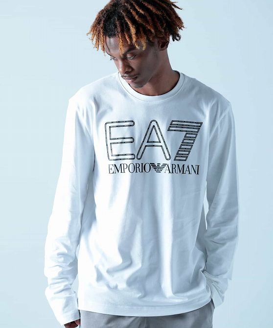 EA7 イーエーセブン TRAIN LOGO SERIES M OVERSIZE LOGOLS TEE CO/ロングTシャツ/ロゴ/長袖/クルーネック メンズ おしゃれ かっこいい ブランド