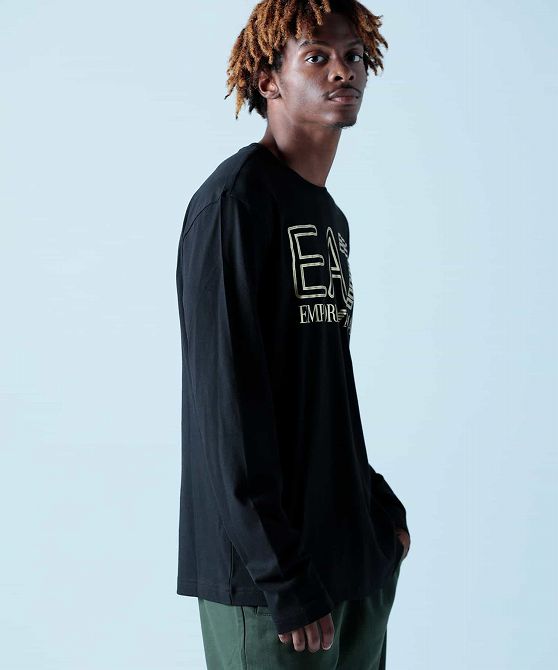 EA7 イーエーセブン TRAIN LOGO SERIES M OVERSIZE LOGOLS TEE CO/ロングTシャツ/ロゴ/長袖/クルーネック メンズ おしゃれ かっこいい ブランド