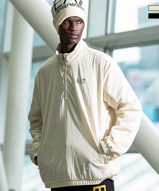 EMPORIO ARMANI EA7 イーエーセブン プルオーバー ハーフジップ ナイロン ブルゾン ロゴ TRAIN CORE ID M T-TOP HZ NYLON メンズ おしゃれ かっこいい ブランド