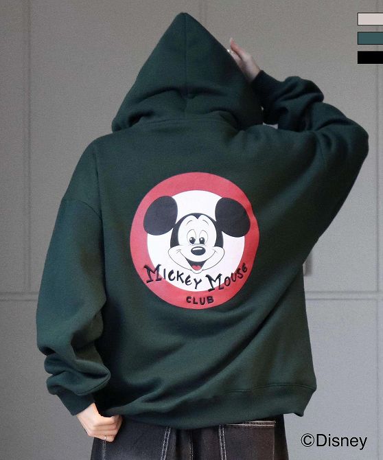 ILL'S イルズ Disney ディズニー ワンポイント刺繍 バックプリント ビッグシルエットプルオーバーフーディー パーカー ユニセックス おしゃれ かっこ...