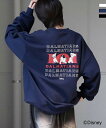 ILL'S イルズ ディズニーシリーズ ワンポイント刺繍 バックプリント ビッグシルエットプルオーバー クルースウェット ユニセックス おしゃれ かっこいい ブランド