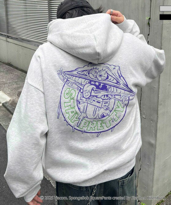 樂天商城 - ILL'S イルズ SPONGE BOB スポンジボブ バックプリント 刺繍 プルパーカー ユニセックス メンズ レディース おしゃれ かっこいい ブランド