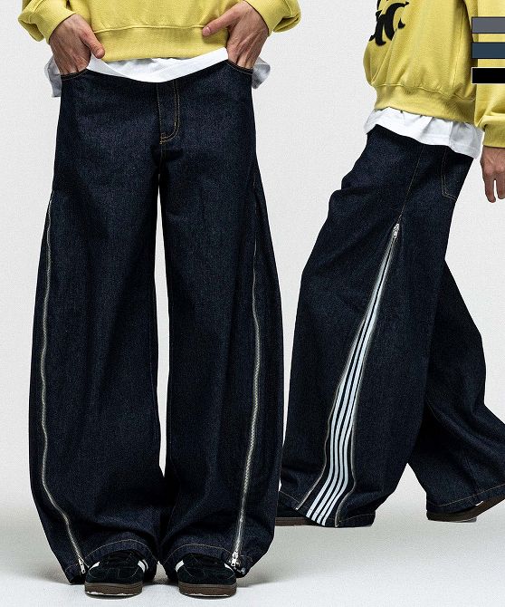 ILL'S イルズ 2way SIDE ZIP BARREL-LEG DENIM PANTS 2wayサイドジップバレルレッグデニムパンツ メンズ ユニセックス レディース おしゃれ ブランド