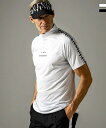 LUXEAKMPLUS リュクスエイケイエムプラス ゴルフ ラインロゴ 半袖 モックネック Tシャツ カットソー メンズ おしゃれ かっこいい ブランド ゴルフ...