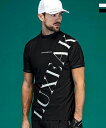LUXEAKMPLUS リュクスエイケイエムプラス ゴルフ ロゴデザイン半袖モックネックTシャツ メンズ おしゃれ かっこいい ブランド ゴルフウェア スポーツ...