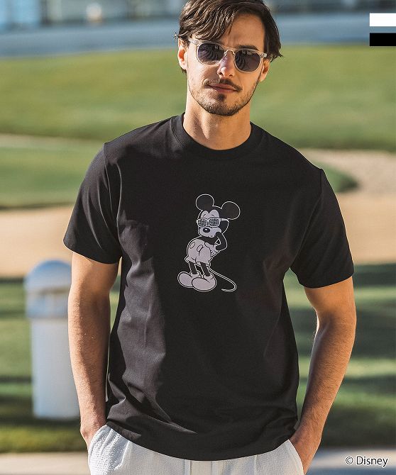 樂天商城 - LUXEAKMPLUS リュクスエイケイエムプラス ゴルフ ミッキーマウス ラインストーンサングラス半袖Tシャツ