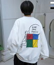 MARK GONZALES ARTWORK COLLECTION マーク ゴンザレス ビッグシルエット イラストバックプリント プルオーバースウェット ユニセックス おしゃれ かっこいい ブランド