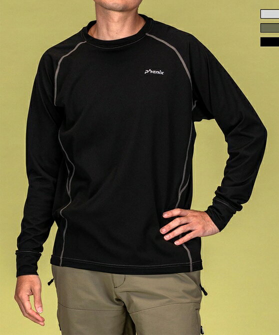 樂天商城 - phenix outdoor フェニックスアウトドア クルーネック長袖Tシャツ メンズTシャツ 速乾 ストレッチ 快適 抗菌 防臭 ティーシャツ インナー メンズ おしゃれ かっこいい ブランド アウトドア レジャー スポーツウェア
