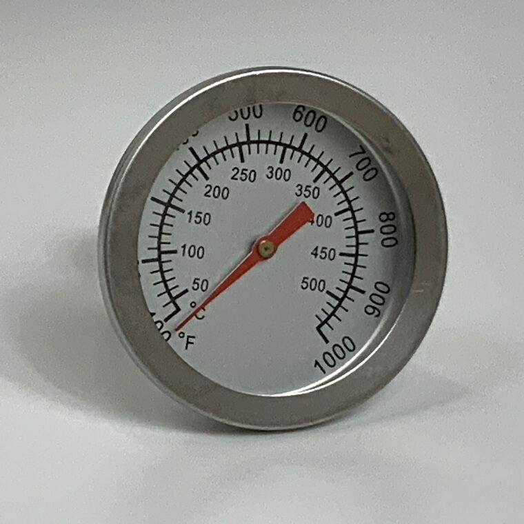 ピザ窯フタ取り付け用温度計 500度(サイズ・直径：52mm　高さ：52mm) 素材・ステンレス (加工用ドリルの刃は7.5mmです)　電池は使用しません。