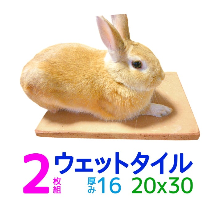 【小動物用】クールワンウェットタイル 20×30cm 2枚組S 1.6cm厚 /冷却マット/うさぎ・フェレット・モルモット・チンチラ・デグーなど小動物用 ひんやり マット 冷たい ひんやり クールマット 夏対策