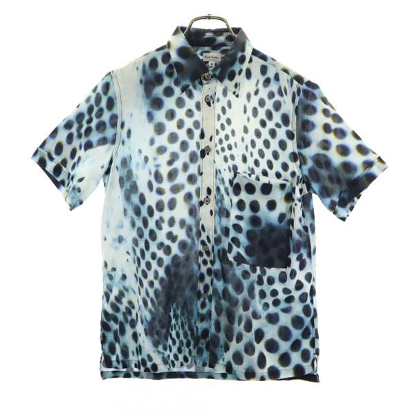 古着 Paul Smith ポールスミス ヒョウ柄 半袖 シャツ S ブルー系 メンズ 【中古】