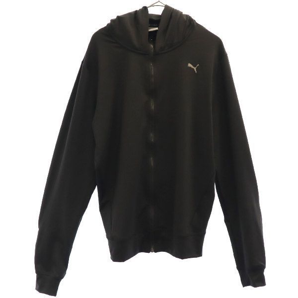古着 PUMA プーマ ヨガ 長袖 ジップパーカー L ブラック STUDIO スポーツ トレーニング レディース 【中古】 【PD】