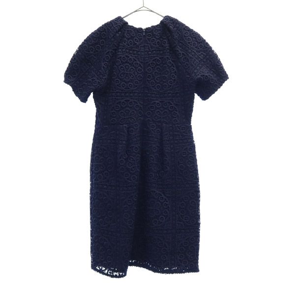 古着 ジルスチュアート JILLSTUART 半袖 レース ワンピース 0 ネイビー レディース 【中古】 【PD】