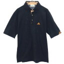 古着 adidas アディダス ゴルフ 半袖 ポロシャツ SP ブラック 鹿の子 メンズ 【中古】