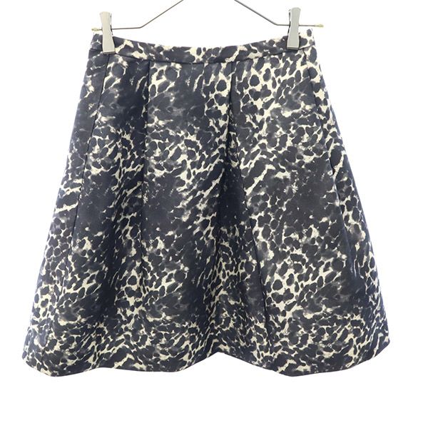 古着 ノーリーズソフィ 総柄 ひざ丈 タック入 スカート 38 グレー系 NOLLEY'S sophi レディース 【中古】 【231101】 【PD】