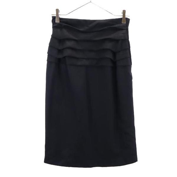 古着 MAX MARA マックスマーラ カシミヤブレンド ロングスカート 9 ブラック系 レディース 【中古】