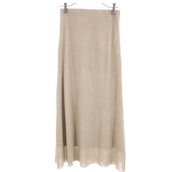 古着 ミラオーウェン Mila Owen ラメ ロング丈 ラメ リブ スカート 0 ベージュ系 レディース 【中古】