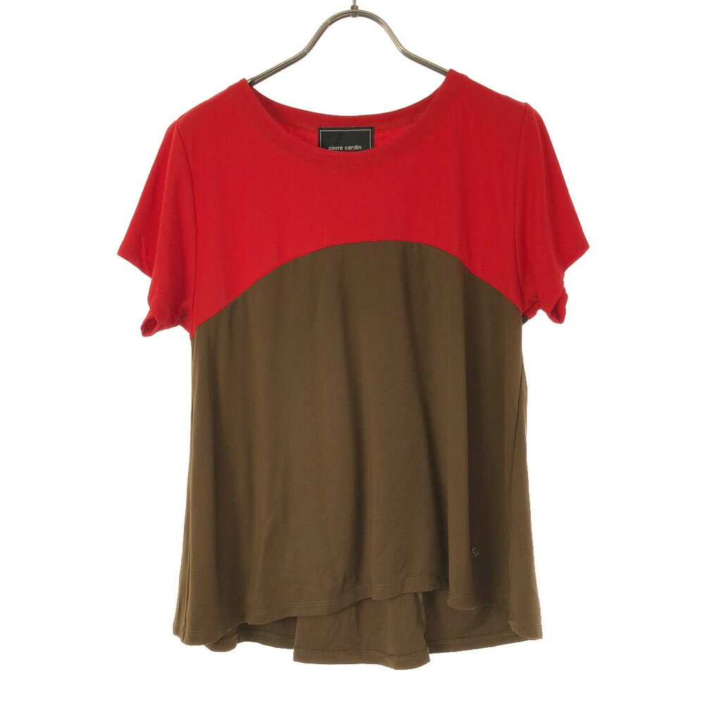 樂天商城 - 古着 Pierre Cardin ピエールカルダン 半袖 カットソー M レッド×ブラウン Tシャツ レディース 【中古】