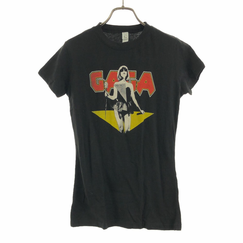 古着 TULTEX タルテックス GAGA プリント 半袖 Tシャツ S ブラック レディース 【中古】