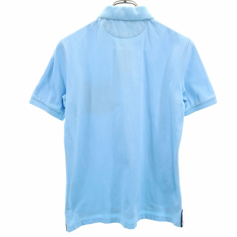 古着 Psycho Bunny サイコバニー 日本製 ゴルフ 半袖 ポロシャツ M 水色 鹿の子 メンズ 【中古】