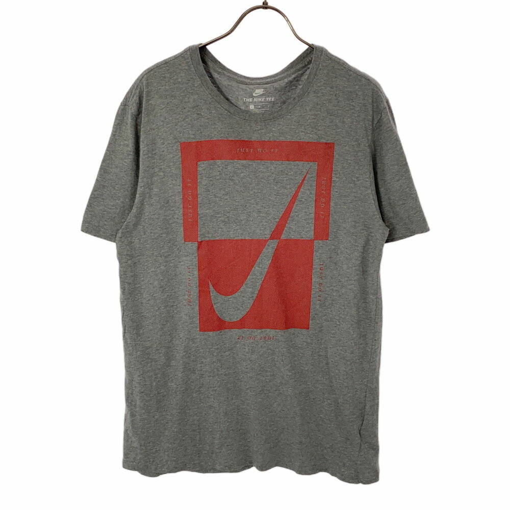乐天商城 - 古着 NIKE ナイキ ロゴプリント 半袖 Tシャツ L グレー メンズ 【中古】