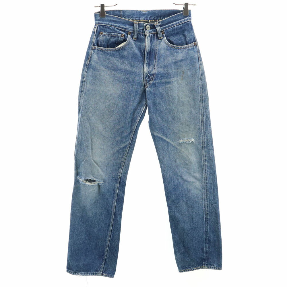 古着 Levi's リーバイス 60s 551ZXX BIG E Vステッチ オフセットループ ボタン裏W イエローステッチ ストレートデニムパンツ タロンジッ...
