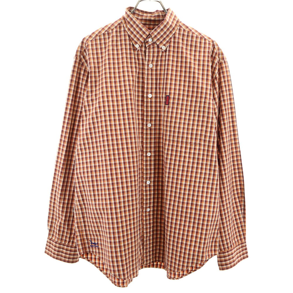 パーリーゲイツ 日本製 チェック柄 ゴルフ 長袖 ボタンダウンシャツ 3 オレンジ系 PEARLY GATES DAYNAP メンズ 【詳細】全体的にスレや色褪せあり。他特に目立つダメージはございません。ご理解の上ご購入をお願い致します。 コンディションについて ブランドパーリーゲイツ / PEARLY GATES 生産国日本 アイテムボタンダウンシャツ サイズ表記3参考サイズ：メンズSサイズ 着丈約78cm身幅約60cm肩幅約51cm袖丈約64cm 素材綿100％ カラーオレンジ系 商品番号fre-89038 サイズガイドはこちら ※サイズに関しまして実寸も参考にお願いいたします。(サイズ不明、男女どちらか不明、紳士服のサイズ表記など当店でもサイズがわからない商品がありますので実寸サイズのご確認をお願い致します。) ※男女兼用や男女不明な商品がありますがモールカテゴリでは男女どちらか選択をしなければなりませんのでご不明な点はお問い合わせお願い致します。 ※商品は写真のものがすべてとなります。 ※素材表記はなるべく写真にて収めていますが、欠損、不明な点があればお問い合わせください。 ※状態は当社独自の基準です。 ※測定値の若干の誤差はご了承ください。 ※「在庫有り」の表示であっても、必ずしも在庫を保証するものではありません。 掲載商品について、他モールとも在庫を共有しております。 完売の場合は、誠にご迷惑をお掛けいたしますが、ご注文をキャンセルさせていただく場合がございます。予めご了承ください。