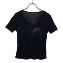 古着 ソニアソニアリキエル SONIA SONIA RYKIEL ラインストーン 半袖 Tシャツ 38 ブラック レディース 【中古】(4)