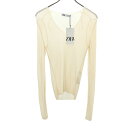 古着 ZARA ザラ 未使用 長袖 Vネック サマー ニット M ベージュ レディース 【中古】 【PD】