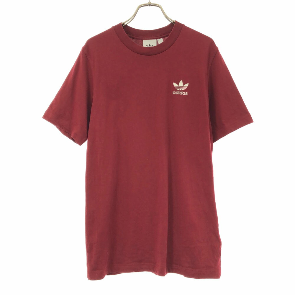古着 アディダス adidas トレフォイルロゴ バックプリント 半袖 Tシャツ M レッド系 メンズ 【中古】