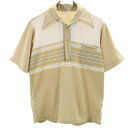 古着 D'Oro 70s ヴィンテージ 半袖 ポロシャツ M ベージュ メンズ 【中古】 【PD】(4)