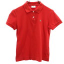 古着 LACOSTE ラコステ 半袖 ポロシャツ 42 レッド 鹿の子 レディース 【中古】(4)