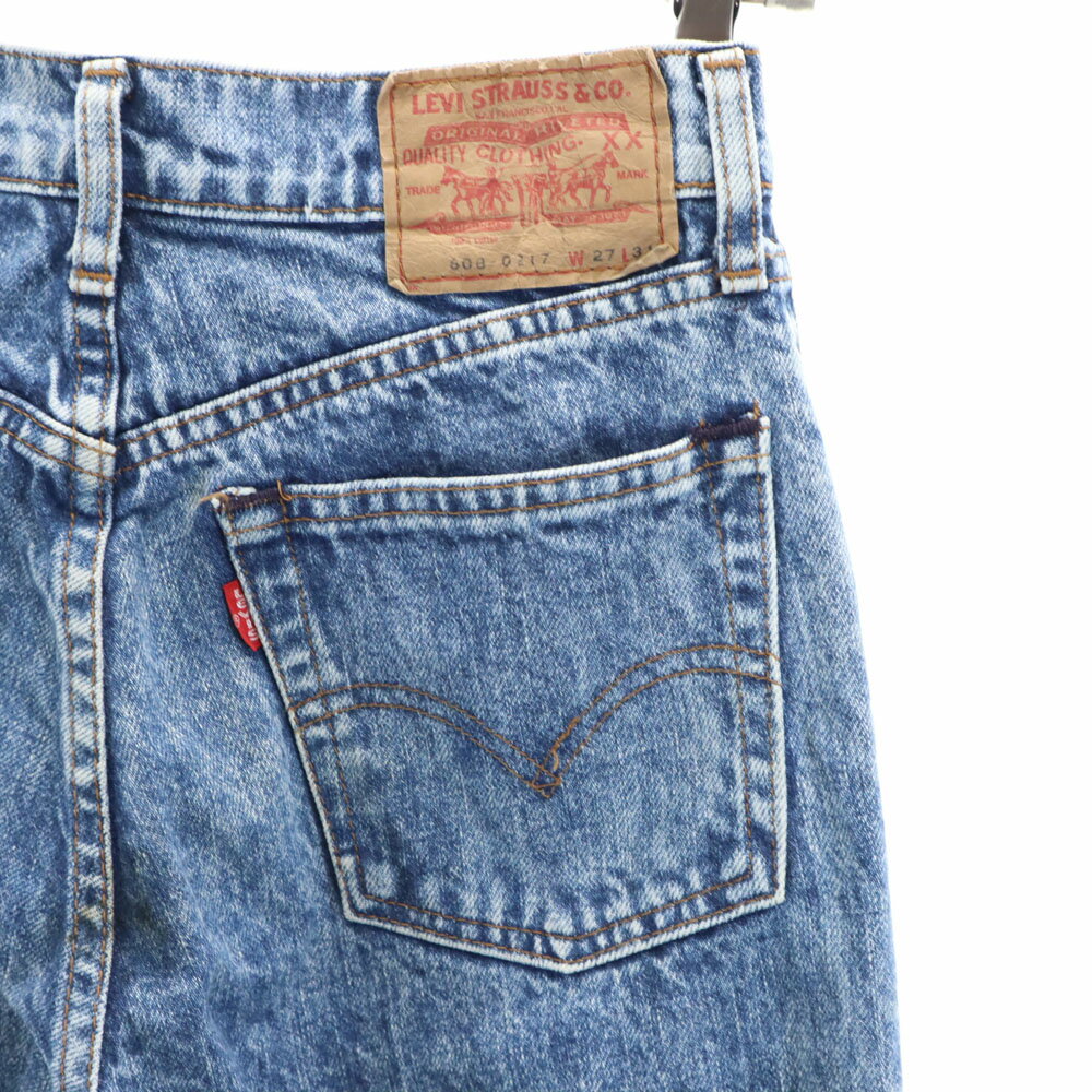 古着 Levi's リーバイス 80s 608 日本製 ヴィンテージ デニムパンツ W27 ブルー系 メンズ 【中古】 【PD】