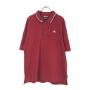 古着 アディダス adidas ゴルフ 半袖 ポロシャツ XO レッド 鹿の子地 ビッグサイズ メンズ 【中古】
