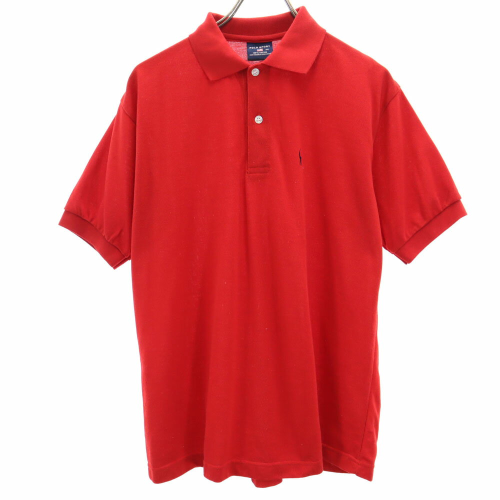 樂天商城 - 古着 POLO SPORTS ポロスポーツ 半袖 ポロシャツ M レッド 鹿の子地 メンズ 【中古】