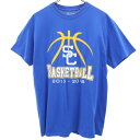 古着 ギルダン GILDAN 両面プリント バスケットボール 半袖 Tシャツ M ブルー メンズ 【中古】