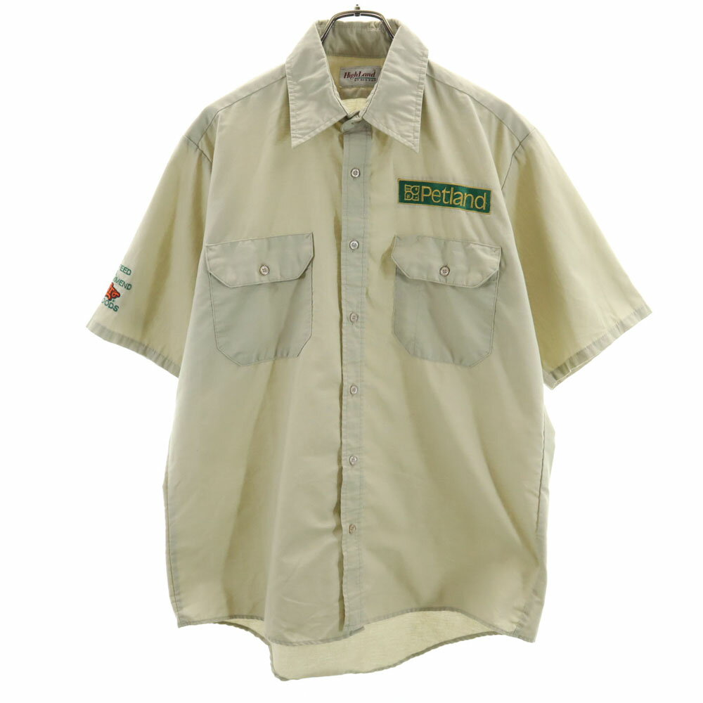Rakuten - 古着 HighLand by RED KAP ハイランドバイレッドキャップ 半袖 ワークシャツ L ベージュ メンズ 【中古】