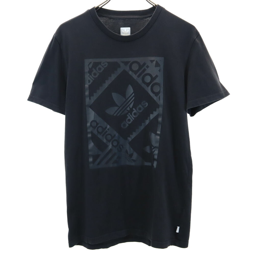 古着 アディダス adidas トレフォイルロゴプリント 半袖 Tシャツ M 黒 メンズ 【中古】