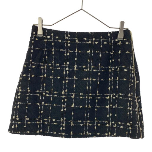 古着 未使用 TED BAKER テッドベーカー チェック ツイード ミニスカート 1 ブラック 台形スカート タグ付き レディース 【中古】 古着 未使用 TED BAKER テッドベーカー チェック ツイード ミニスカート 1 ブラック 台形スカート タグ付き レディース 【中古】