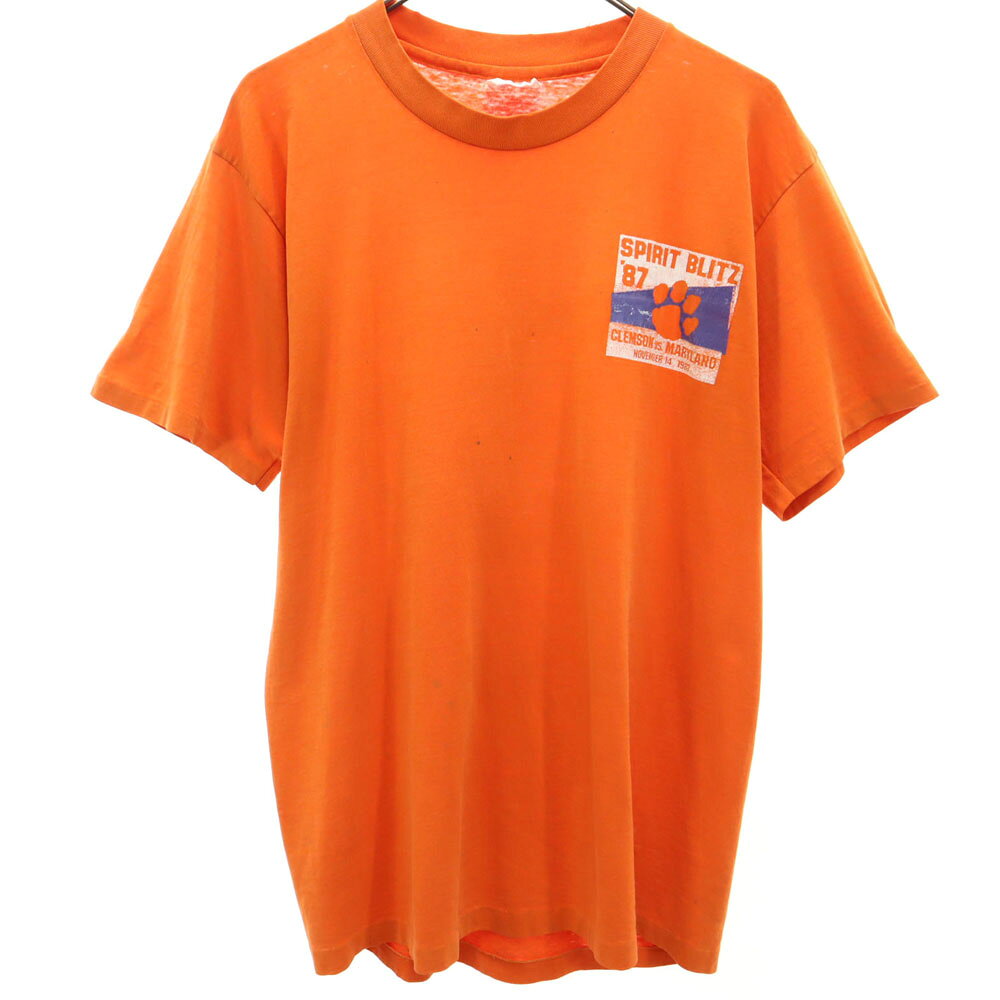 古着 Eagle SPORTSWEAR 80s USA製 ヴィンテージ バックプリント 半袖 Tシャツ L オレンジ メンズ 【中古】 【PD】