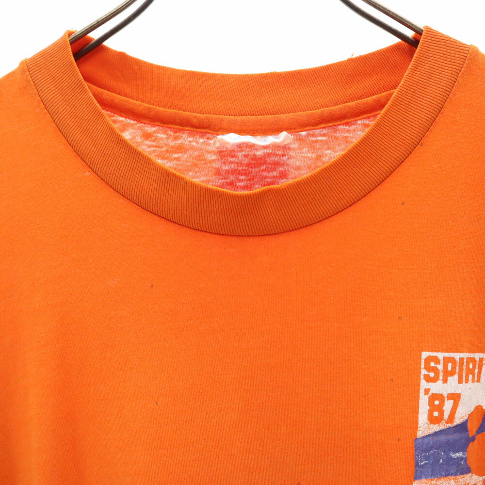 古着 Eagle SPORTSWEAR 80s USA製 ヴィンテージ バックプリント 半袖 Tシャツ L オレンジ メンズ 【中古】 【PD】