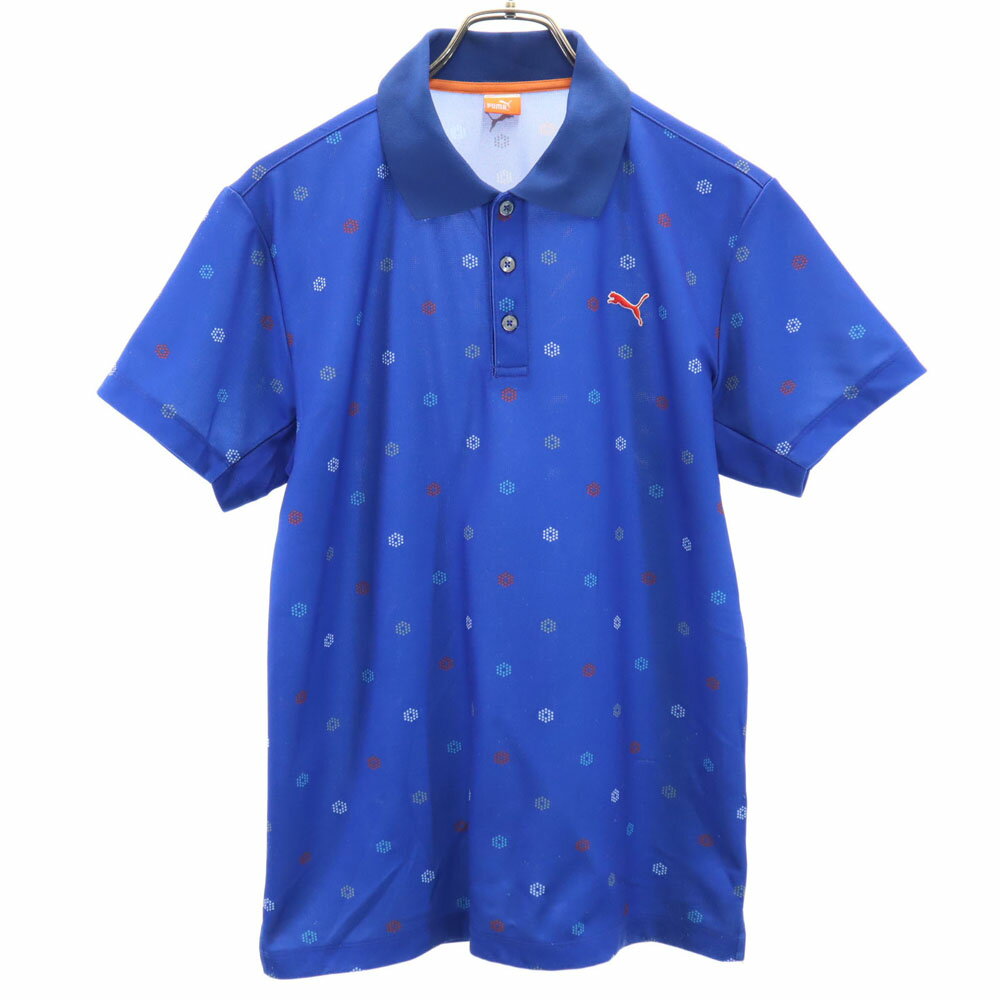 プーマ ゴルフ 半袖 ポロシャツ L ブルー PUMA メンズ 【中古】