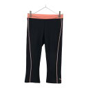 古着 プーマ PUMA トレーニング クロップドパンツ M ブラック×ピンク ヨガ レディース 【中古】