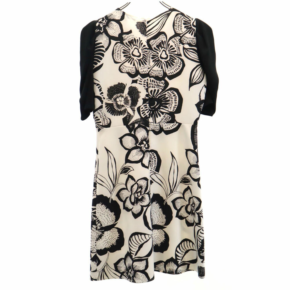 古着 TARA JARMON タラジャーモン 花柄 半袖 ワンピース 36 ホワイト レディース 【中古】