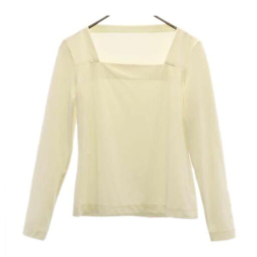 古着 LANVIN ランバン 長袖 ベロア カットソー 38 白 ロンT レディース 【中古】 古着 LANVIN ランバン 長袖 ベロア カットソー 38 白 ロンT レディース 【中古】