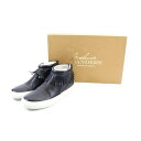 サンダース イタリア製 ハイカット フリンジ シューズ 35 黒 SANDERS メンズ 【中古】 【230414】