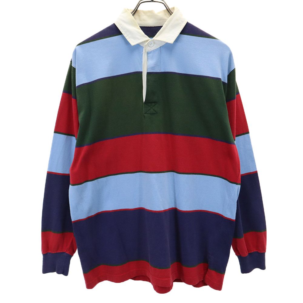 古着 OLD オールド 90s ボーダー柄 ラグビー 長袖 ラガーシャツ ジャージ メンズ 【中古】